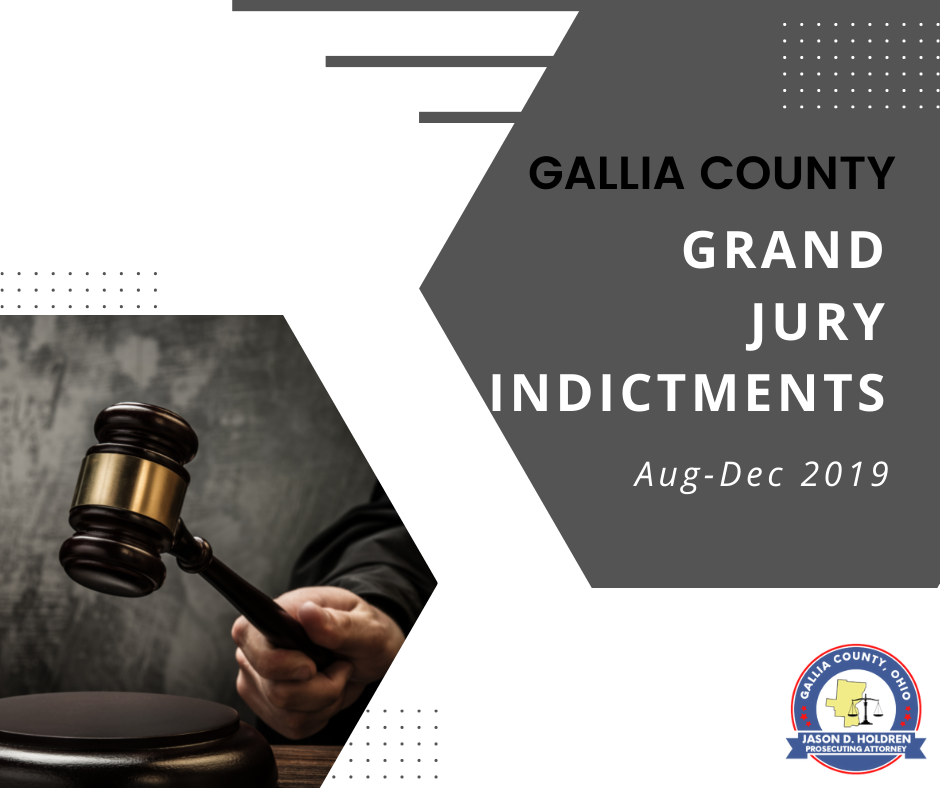 FINAL 2019 INDICTMENTS HANDED DOWN BY GALLIA COUNTY GRAND JURY Gallia
